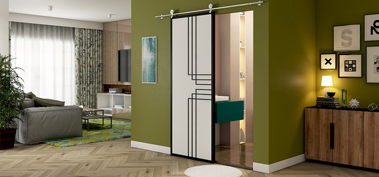 sliding bathroom door installation in Fountainebleau